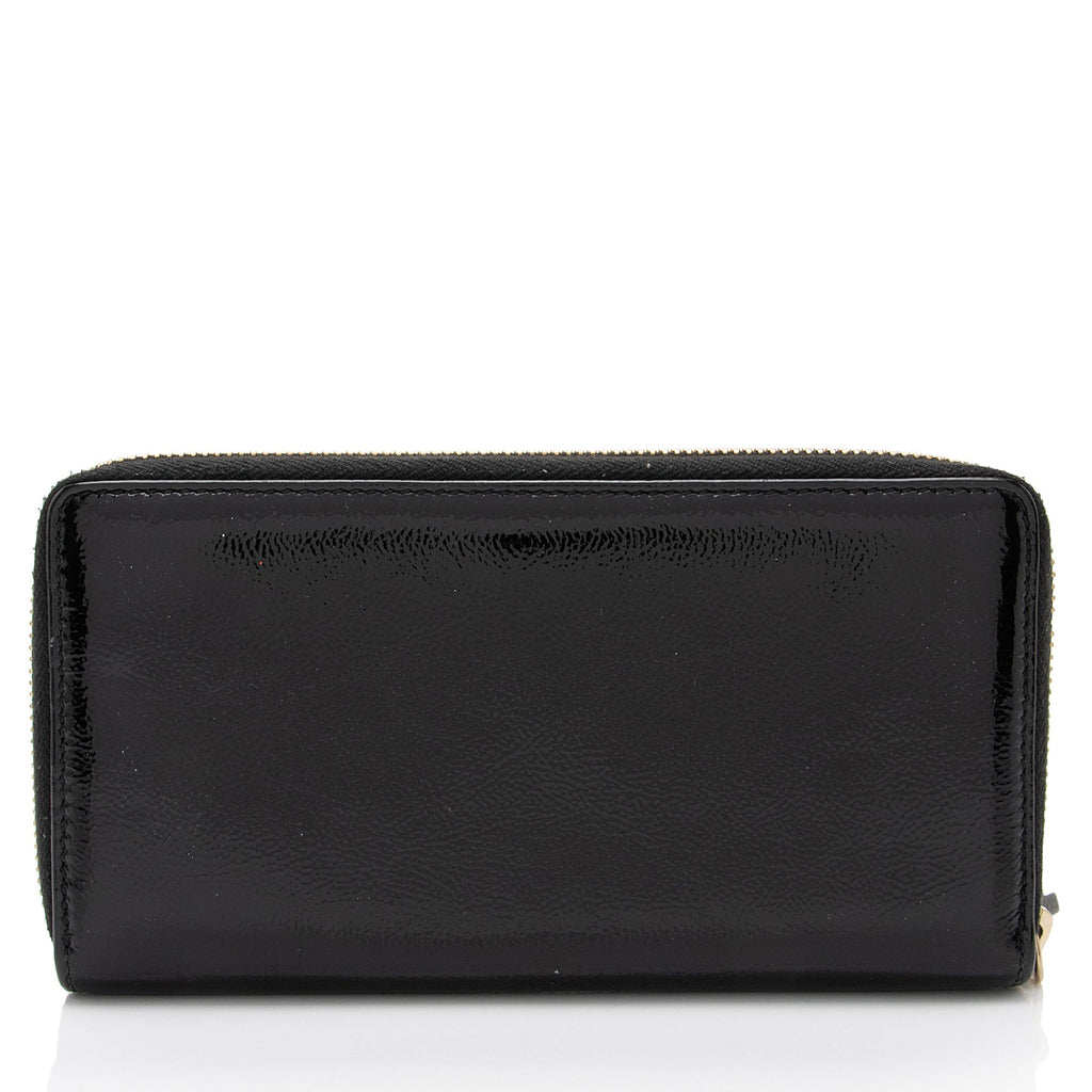 Gucci Patent Leather Soho Zip Around Wallet (SHF-OZVoQd)