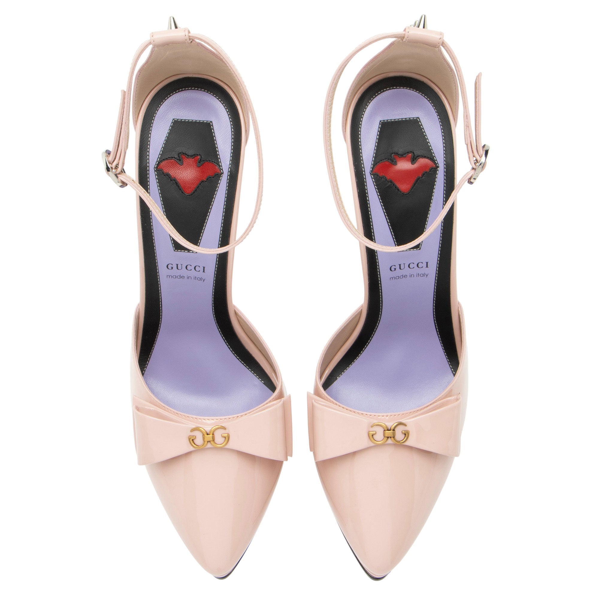 Gucci Patent Leather Spiked Sadie Pumps - Size 10 / 40