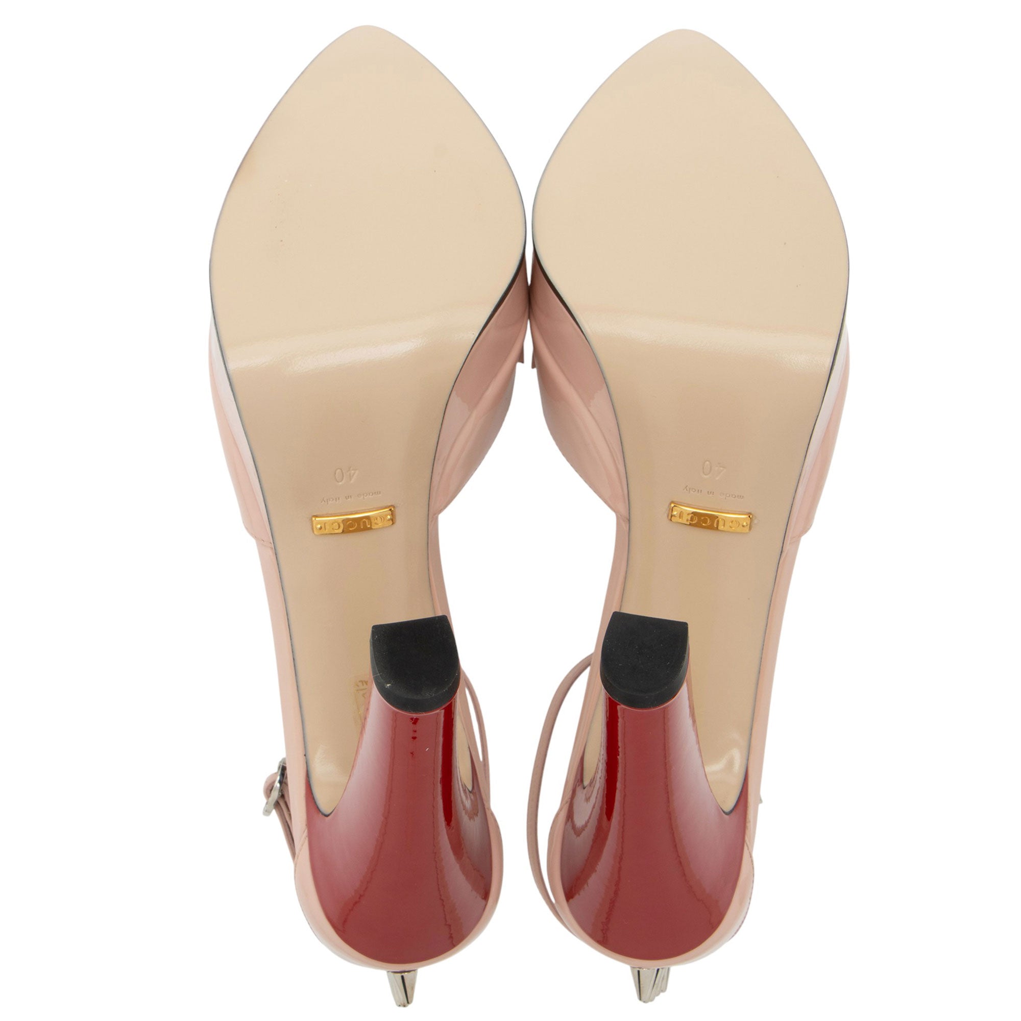 Gucci Patent Leather Spiked Sadie Pumps - Size 10 / 40