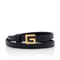 Gucci Patent Leather Square G Wrap Bracelet (SHF-n32N1x)