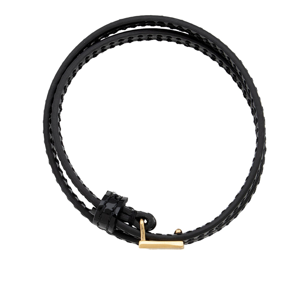 Gucci Patent Leather Square G Wrap Bracelet (SHF-n32N1x)