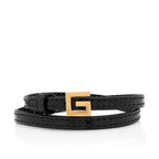 Gucci Patent Leather Square G Wrap Bracelet