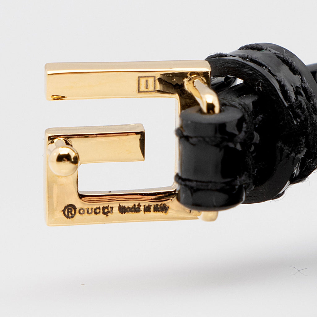 Gucci Patent Leather Square G Wrap Bracelet