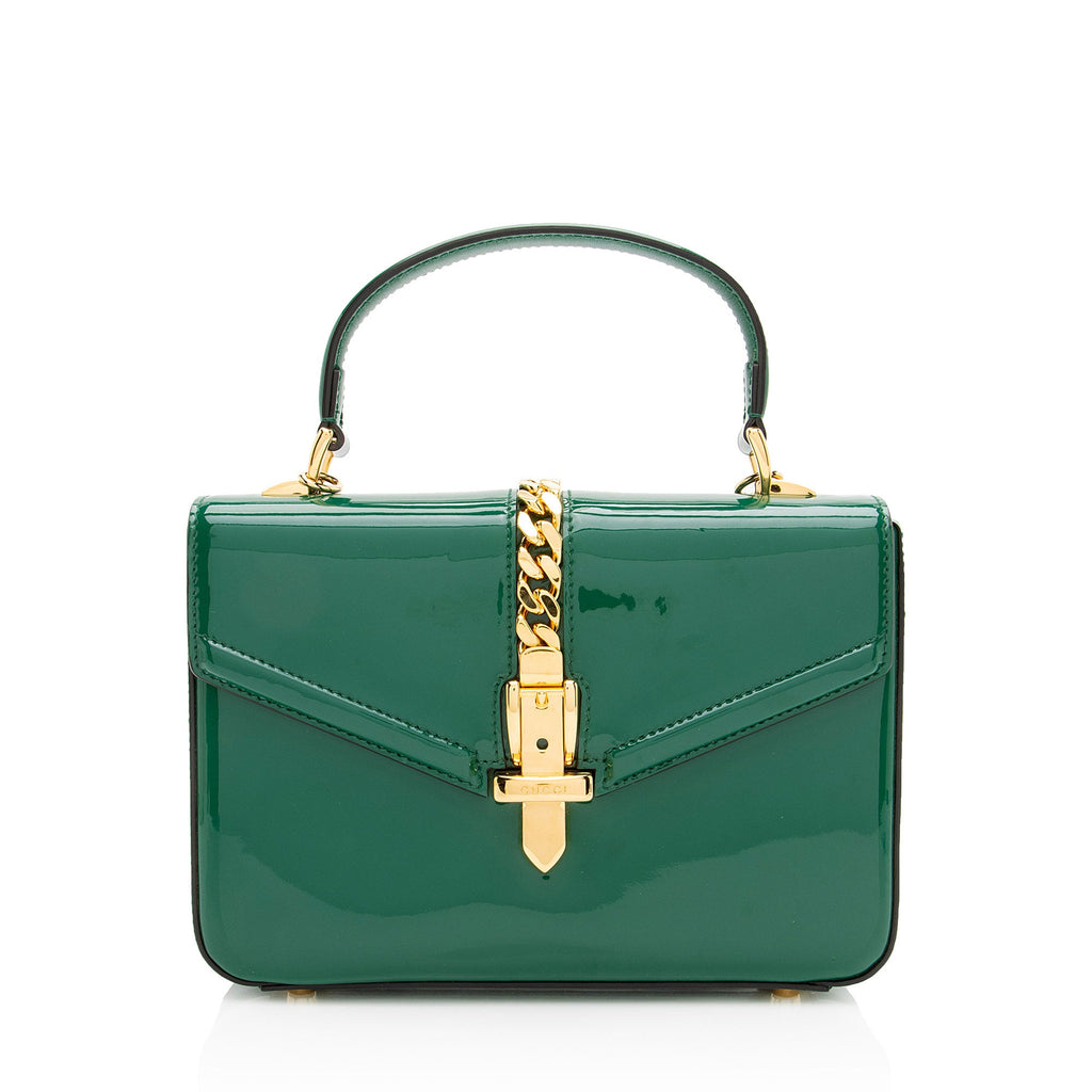 Gucci Patent Leather Sylvie 1969 Mini Top Handle