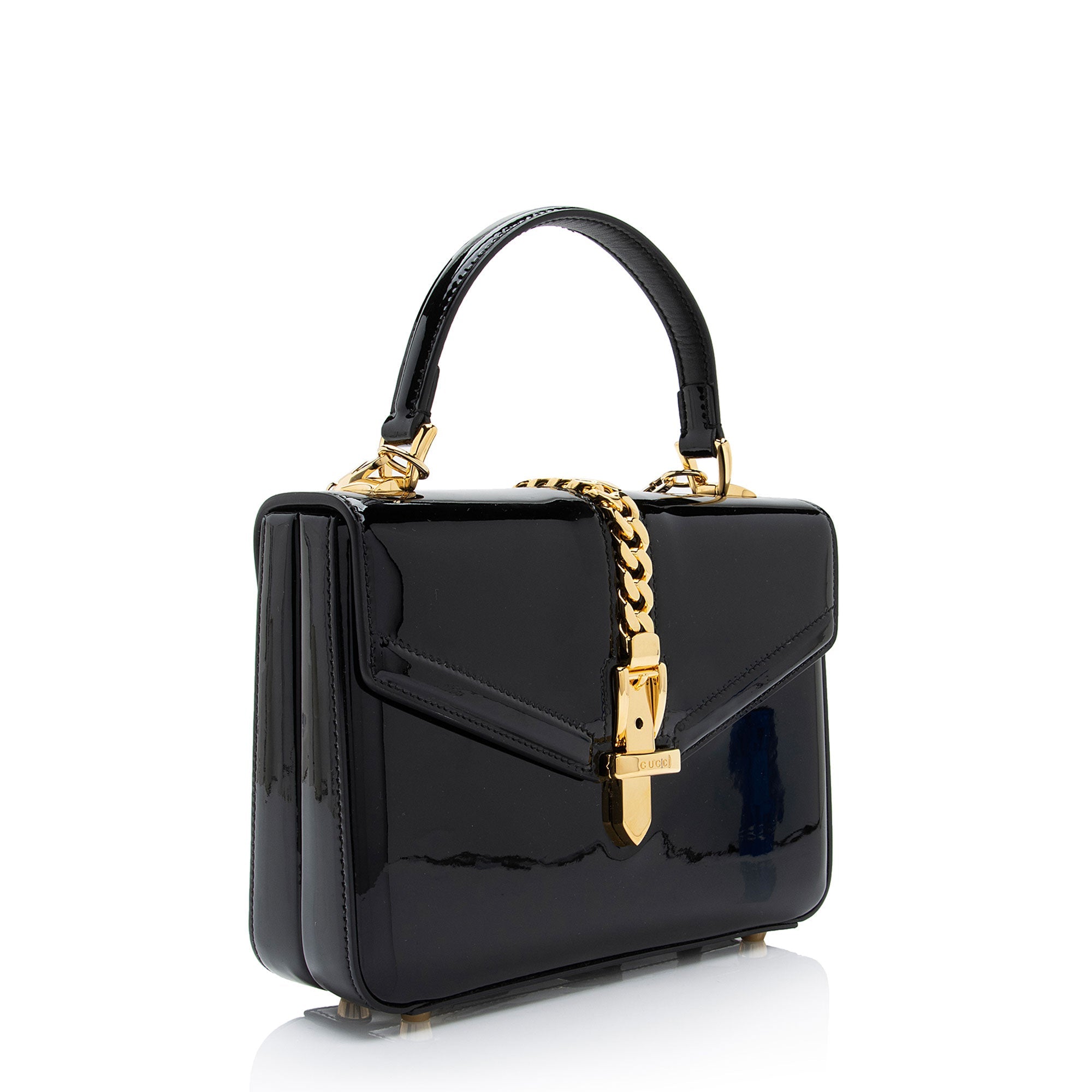 Gucci Patent Leather Sylvie 1969 Mini Top Handle