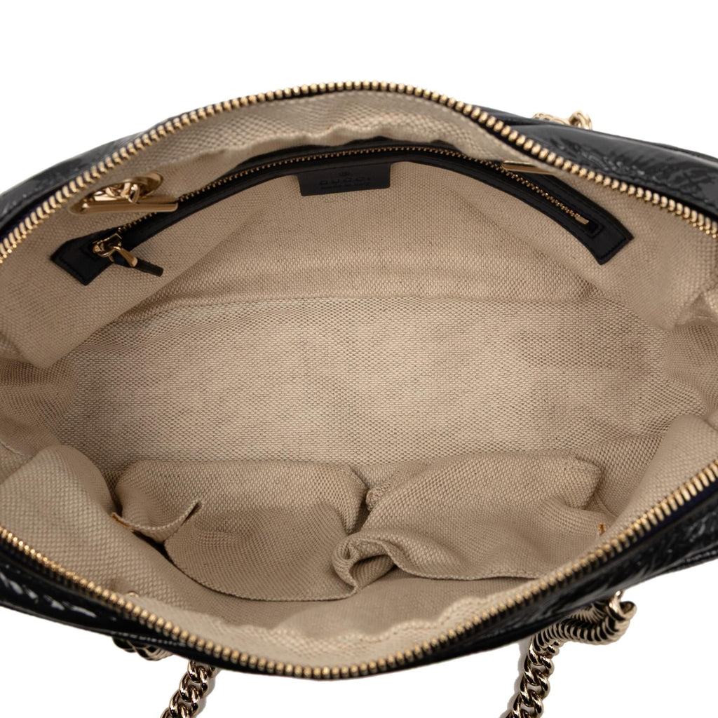 Gucci Patent Soho Chain Zip Shoulder Bag