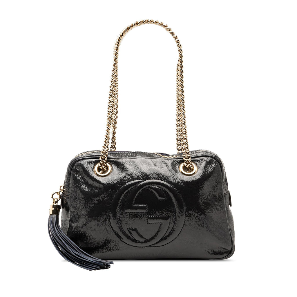 Gucci Patent Soho Chain Zip Shoulder Bag