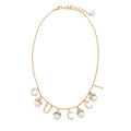 Gucci Pearl Crystal Script Necklace
