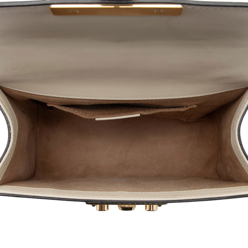 Gucci Pearl Embellished Leather Padlock Small Shoulder Bag (SHF-2JmpQy)