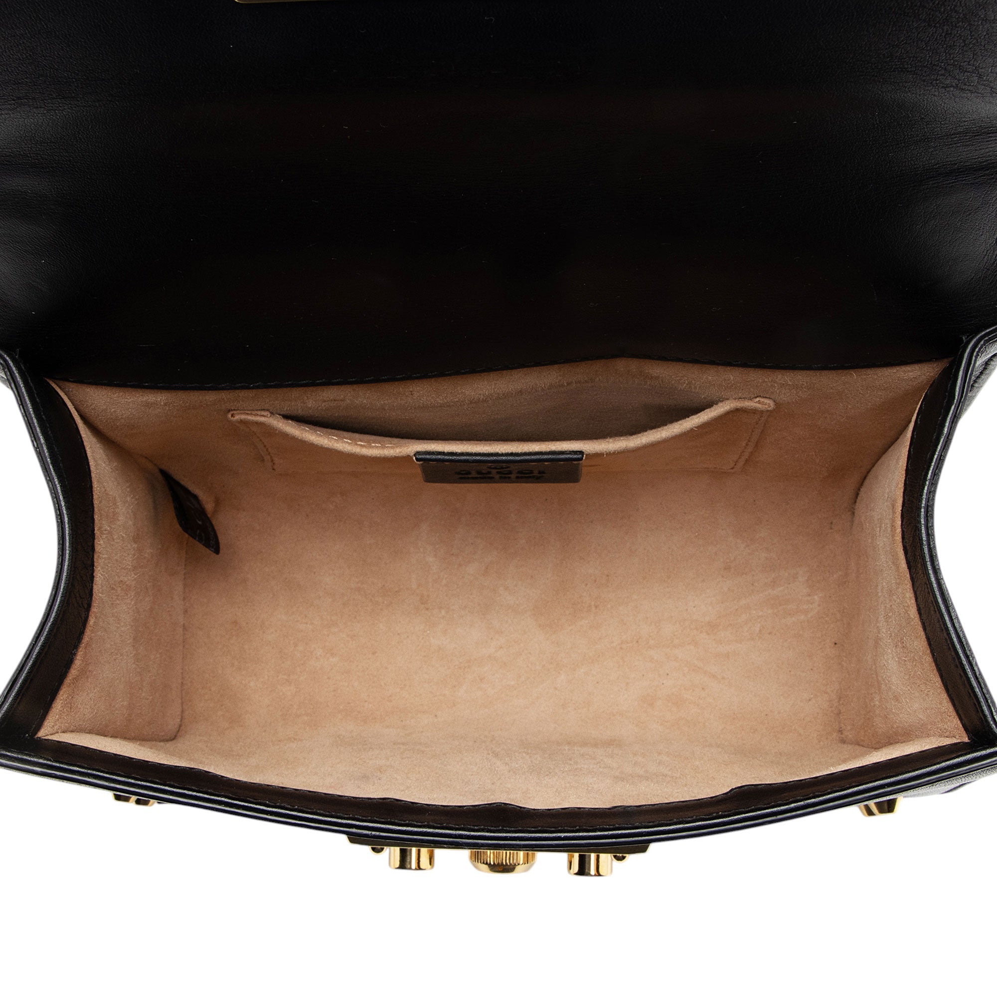 Gucci Pearl Embellished Leather Padlock Small Shoulder Bag