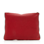 Gucci Pebbled Leather Logo Zip Pouch (SHF-12973)