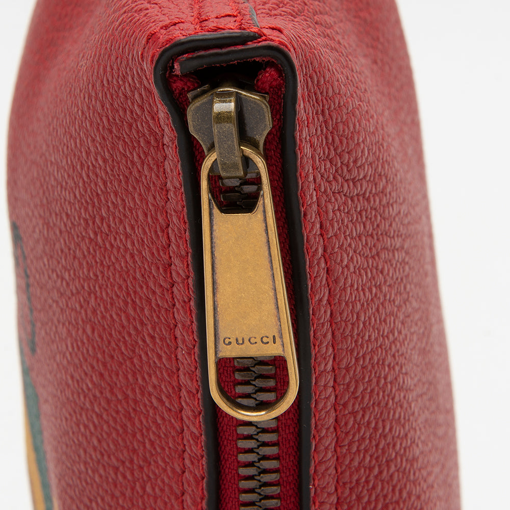 Gucci Pebbled Leather Logo Zip Pouch (SHF-12973)