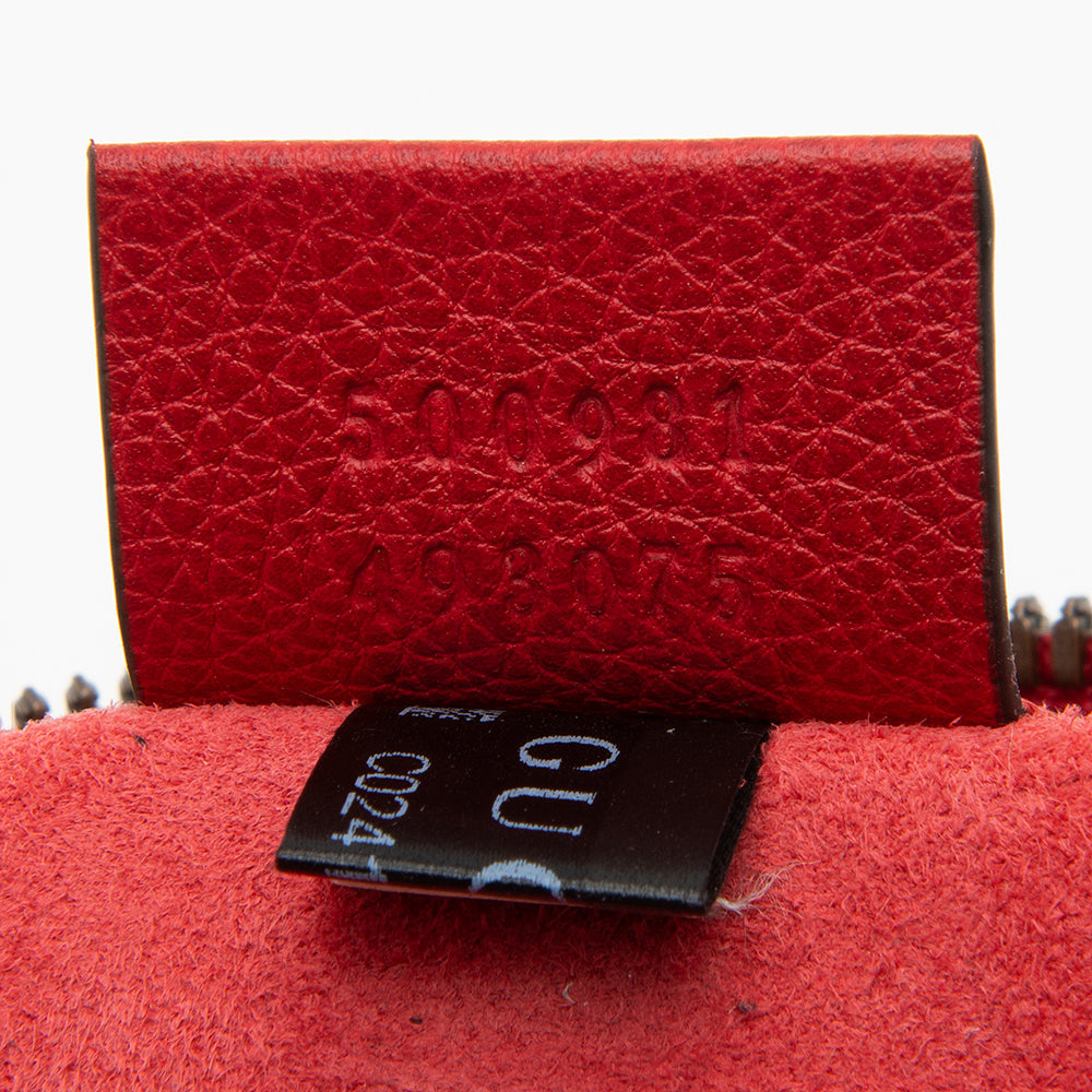Gucci Pebbled Leather Logo Zip Pouch (SHF-12973)