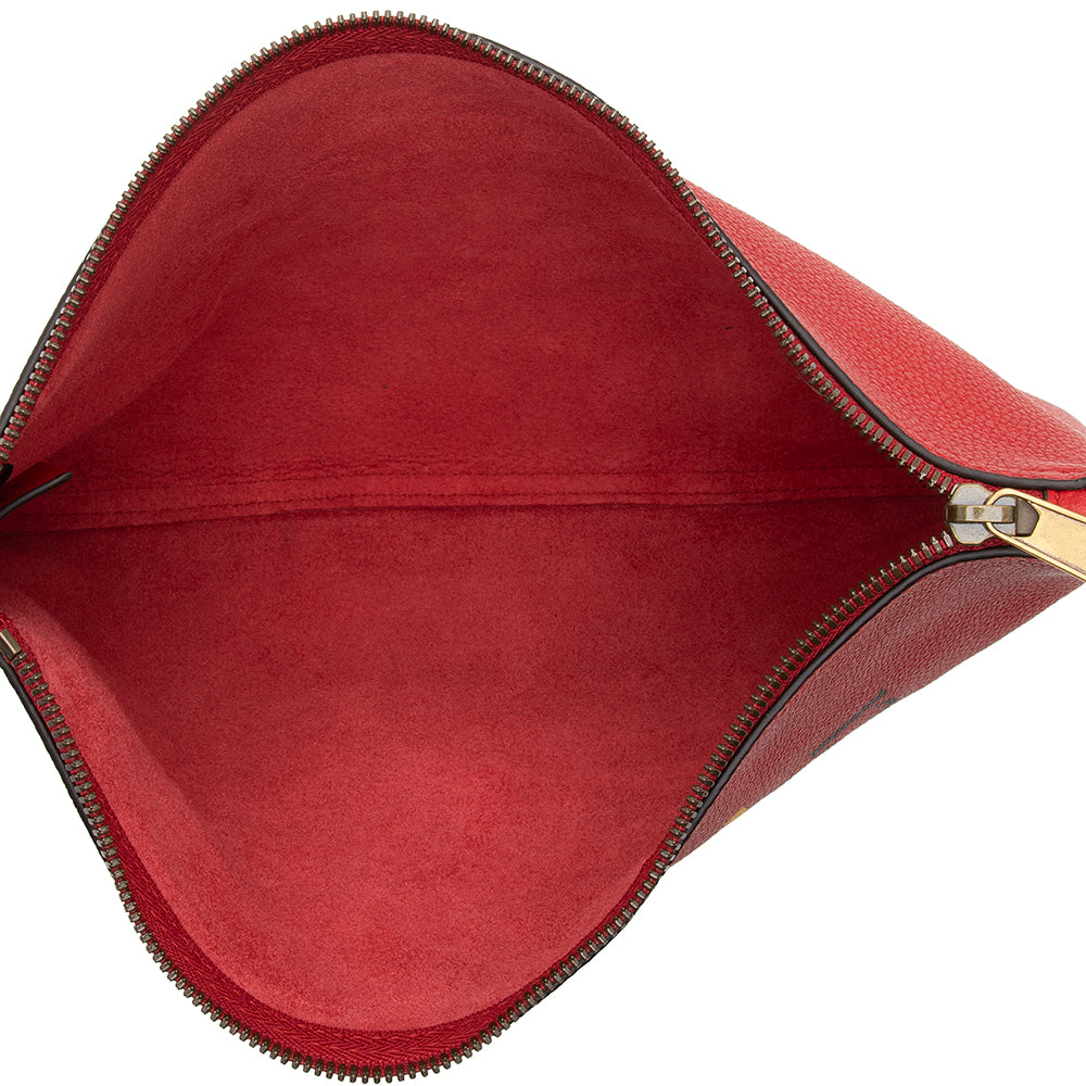 Gucci Pebbled Leather Logo Zip Pouch (SHF-12973)