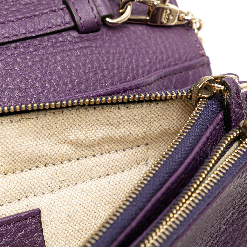 Gucci Pebbled Calfskin Piston Broadway Evening Bag