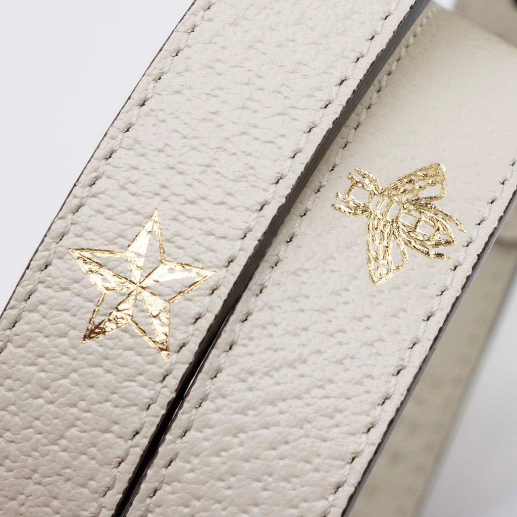 Gucci Pebbled Leather Bee Star Belt - Size 32 / 80 (SHF-Snm7Tt)