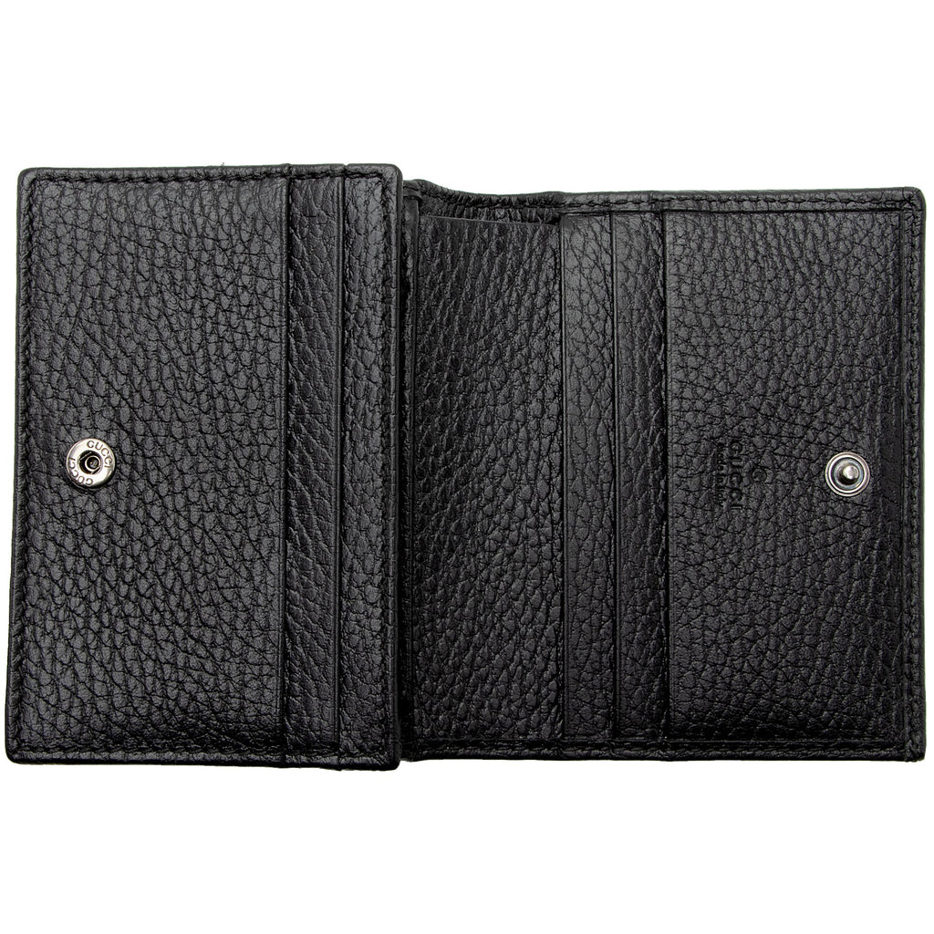 Gucci Pebbled Leather GG Marmont Card Case Wallet (SHF-dXo42g)