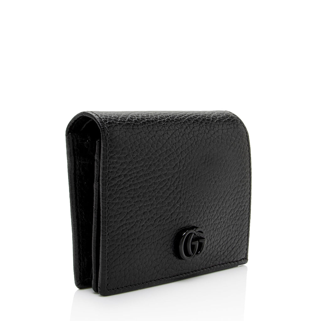 Gucci Pebbled Leather GG Marmont Card Case Wallet (SHF-dXo42g)