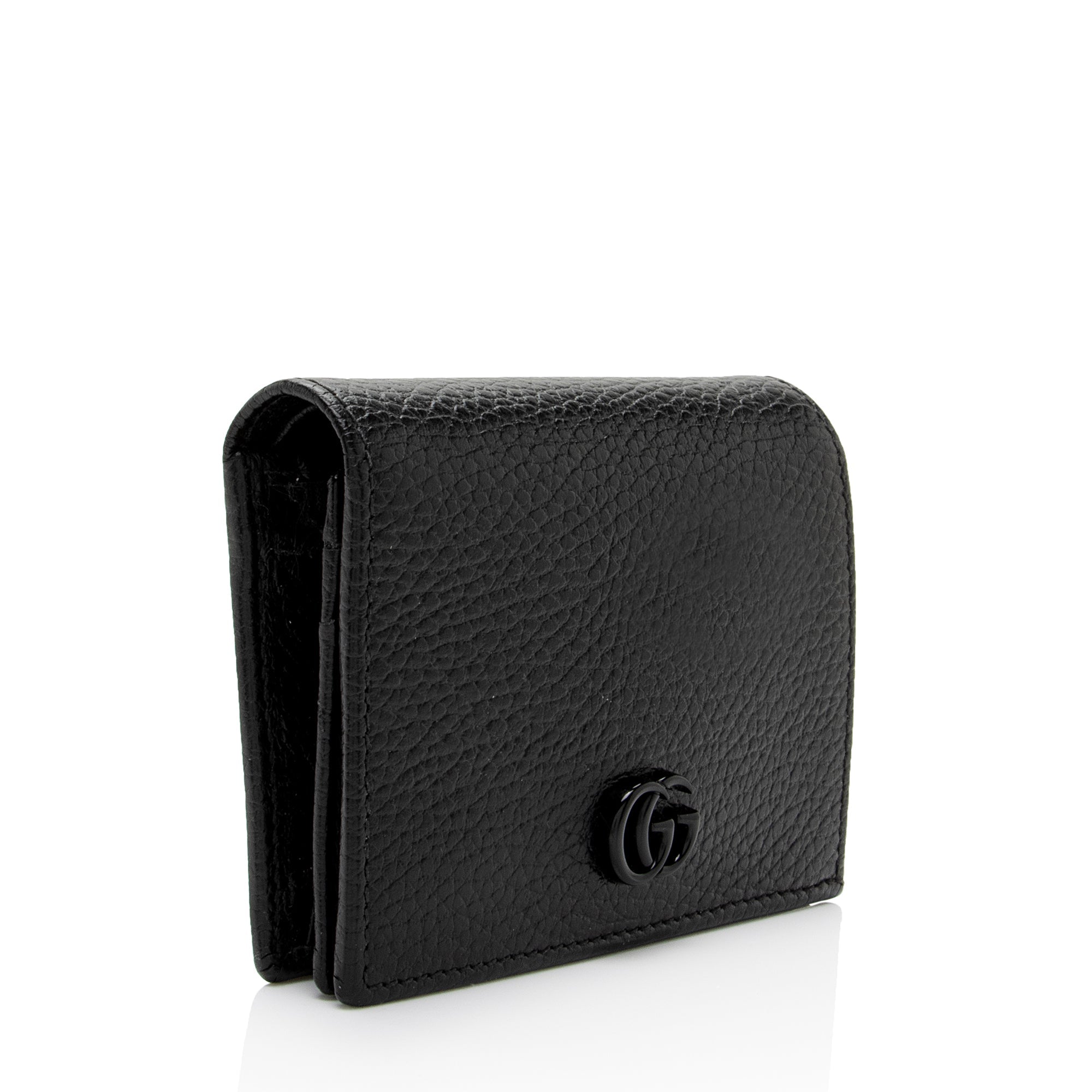 Gucci Pebbled Leather GG Marmont Card Case Wallet (SHF-dXo42g)