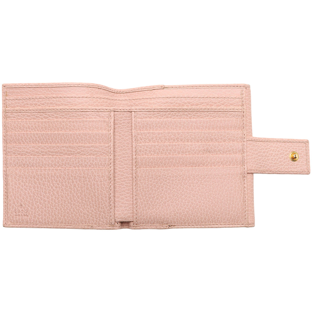 Gucci Pebbled Leather GG Marmont French Wallet (SHF-9hNv9T)