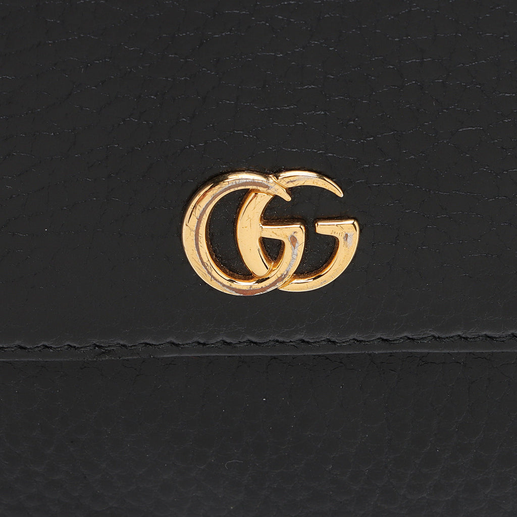 Gucci Pebbled Leather GG Marmont French Wallet (SHF-t6gHZo)