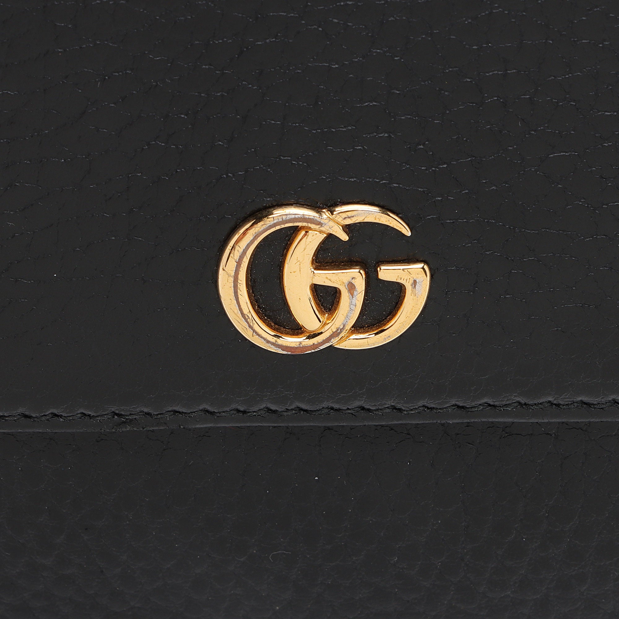 Gucci Pebbled Leather GG Marmont French Wallet (SHF-t6gHZo)