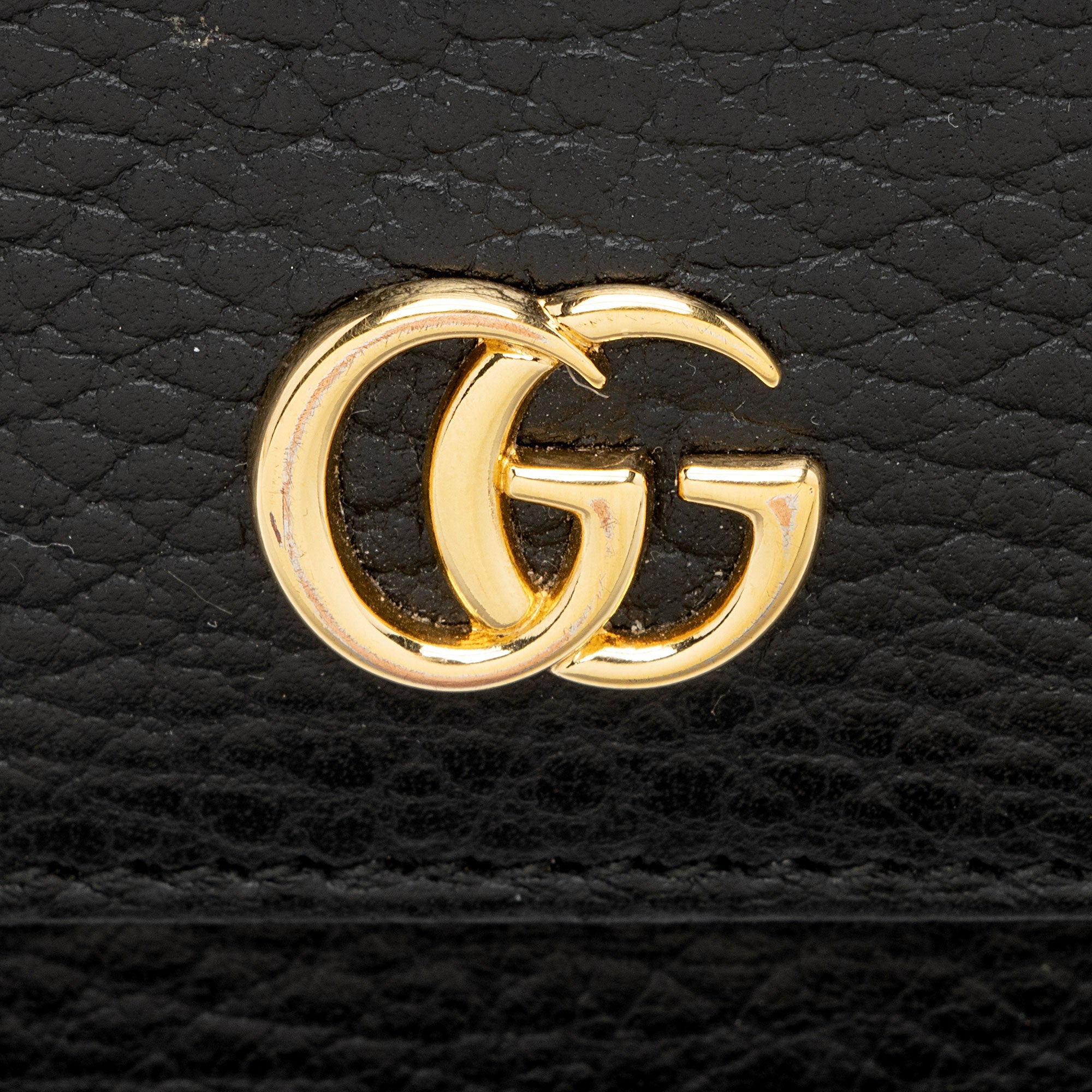 Gucci Pebbled Leather GG Marmont French Wallet