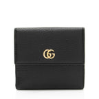 Gucci Pebbled Leather GG Marmont French Wallet