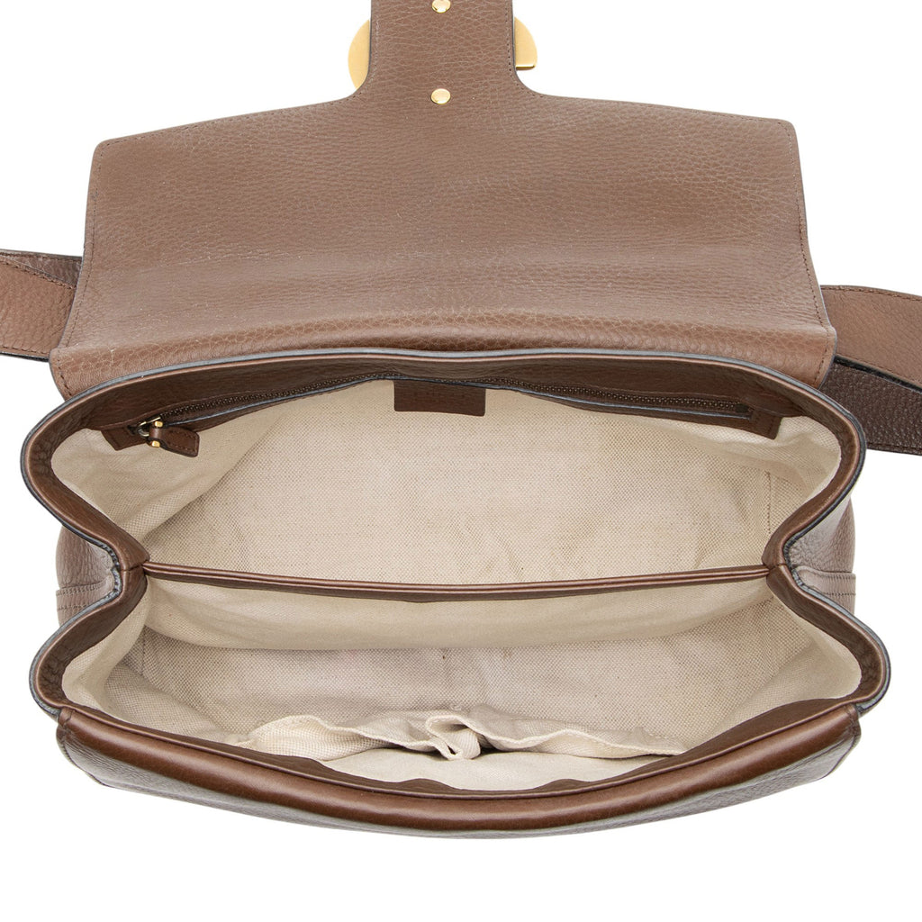 Gucci Pebbled Leather GG Marmont Shoulder Bag (SHF-h48Iia)