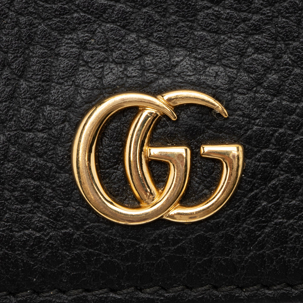 Gucci Pebbled Leather GG Marmont Small Tri-Fold Wallet (SHF-23499)