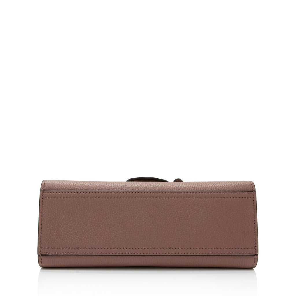 Gucci Pebbled Leather GG Marmont Top Handle Mini Shoulder Bag (SHF-1GP6PA)