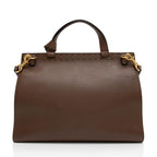 Gucci Pebbled Leather GG Marmont Top Handle Small Shoulder Bag (SHF-VGh3B4)