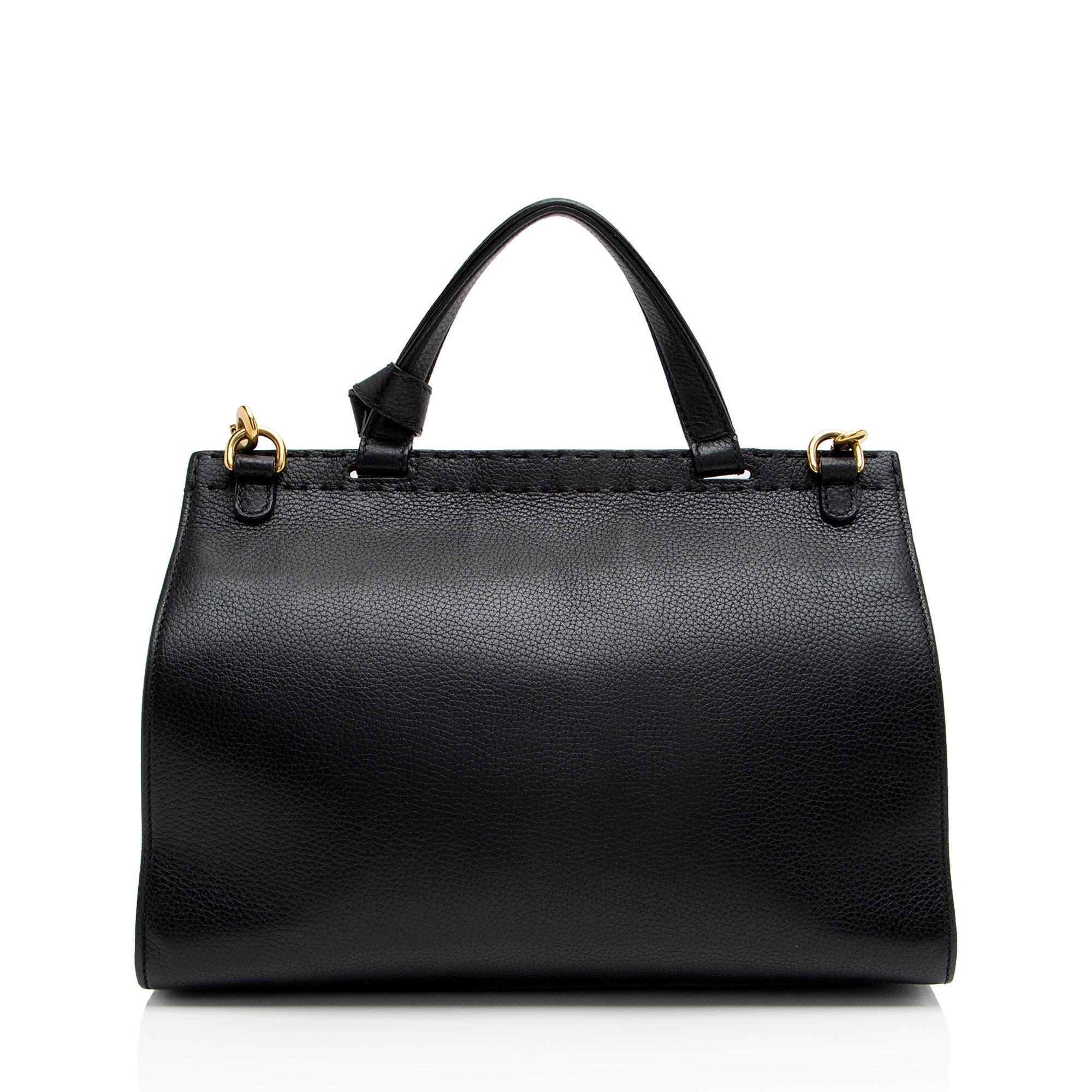 Gucci Pebbled Leather GG Marmont Top Handle