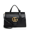 Gucci Pebbled Leather GG Marmont Top Handle