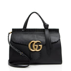 Gucci Pebbled Leather GG Marmont Top Handle