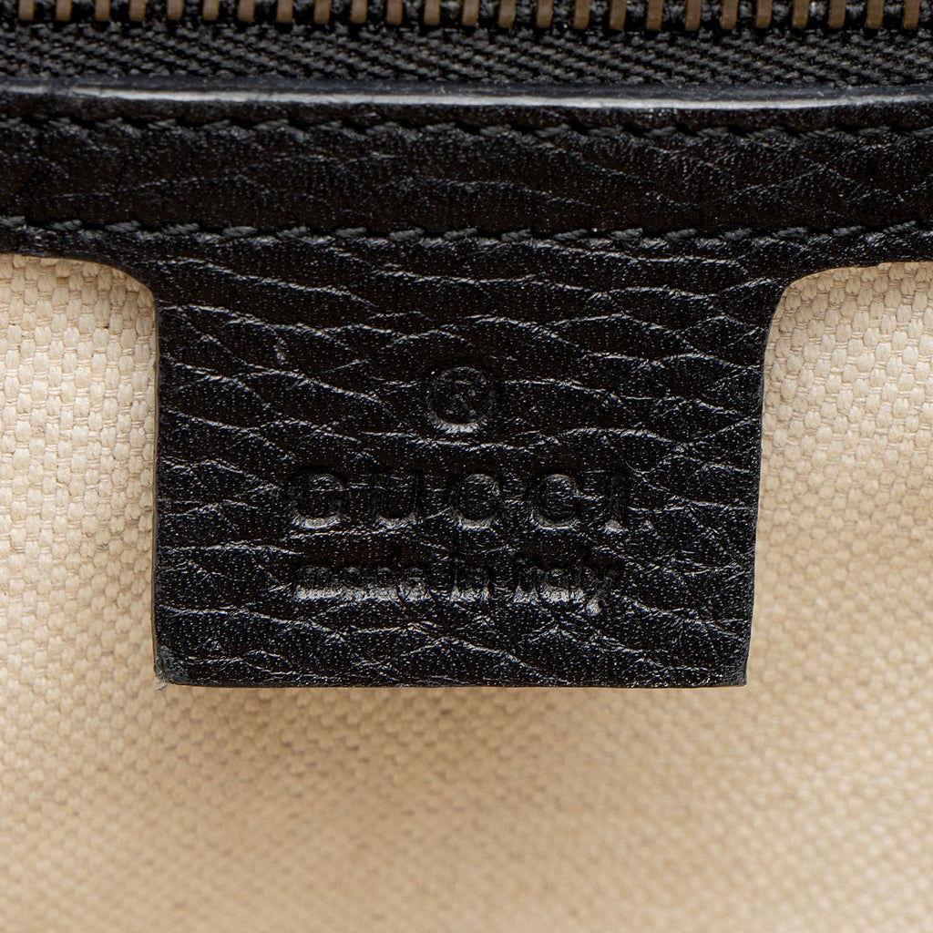Gucci Pebbled Leather GG Marmont Top Handle