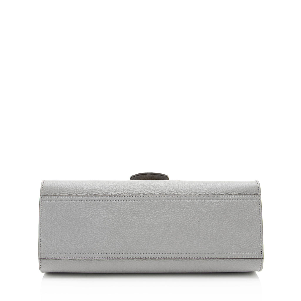 Gucci Pebbled Leather GG Marmont Top Handle