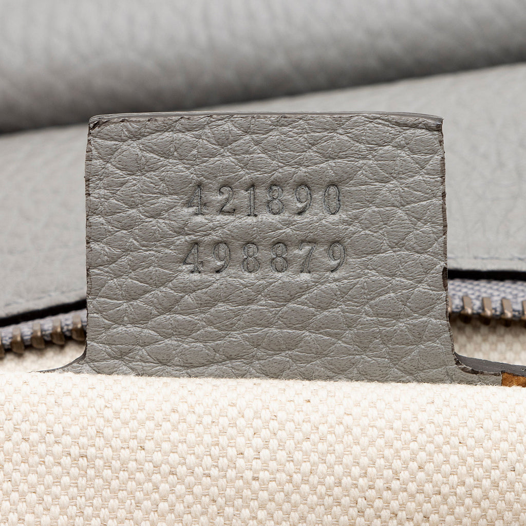 Gucci Pebbled Leather GG Marmont Top Handle