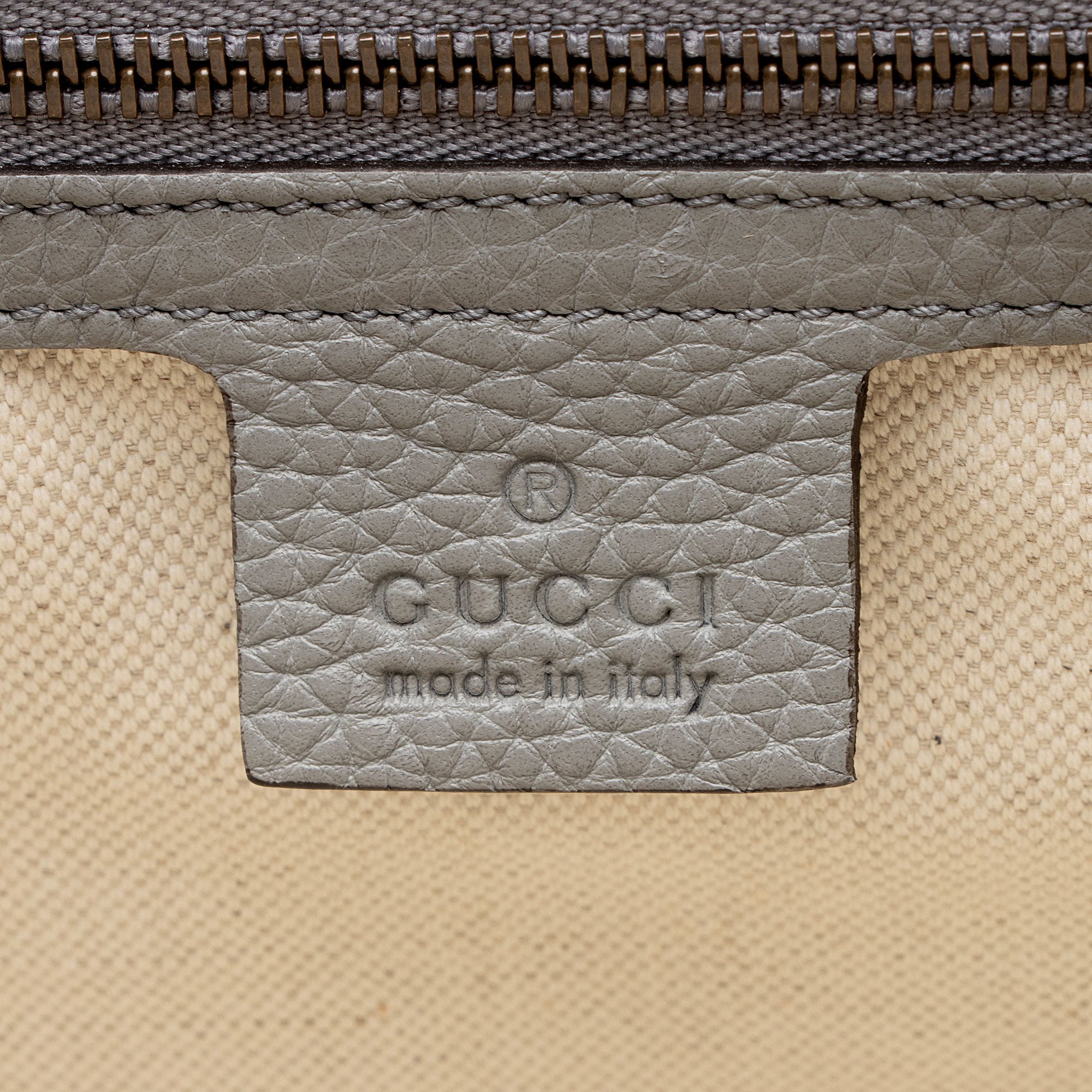 Gucci Pebbled Leather GG Marmont Top Handle