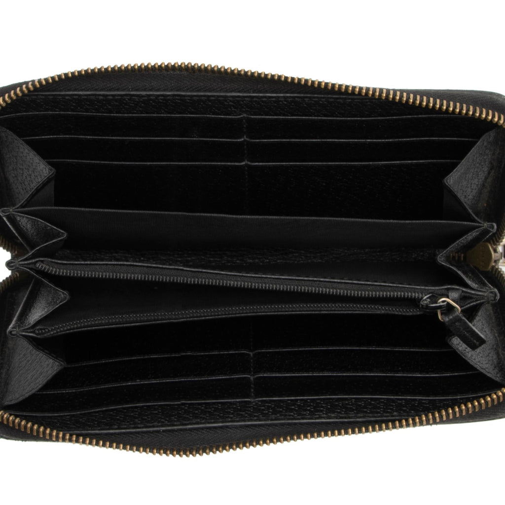 Gucci Pebbled Leather GG Marmont Zip Around Wallet (SHF-TFlGE9)