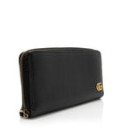 Gucci Pebbled Leather GG Marmont Zip Around Wallet (SHF-TFlGE9)