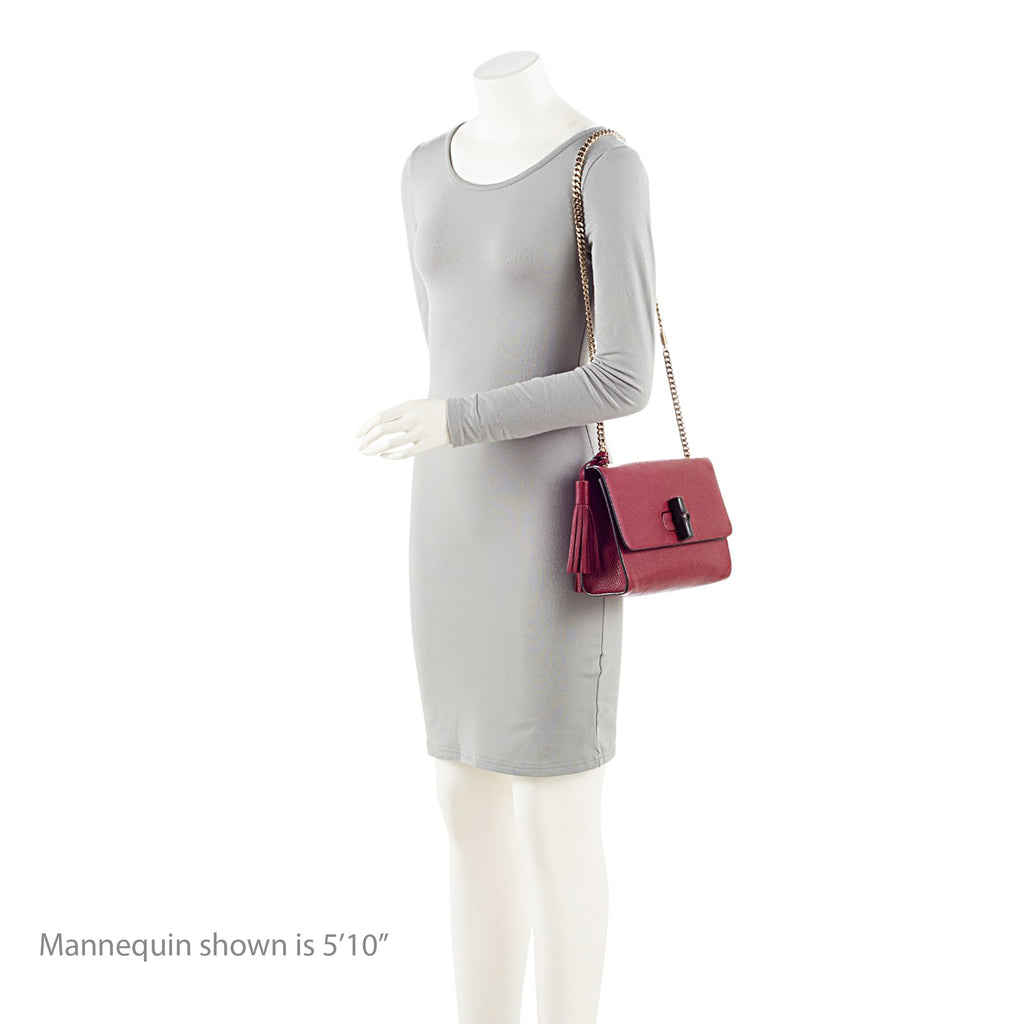 Gucci Pebbled Leather Miss Bamboo Medium Crossbody