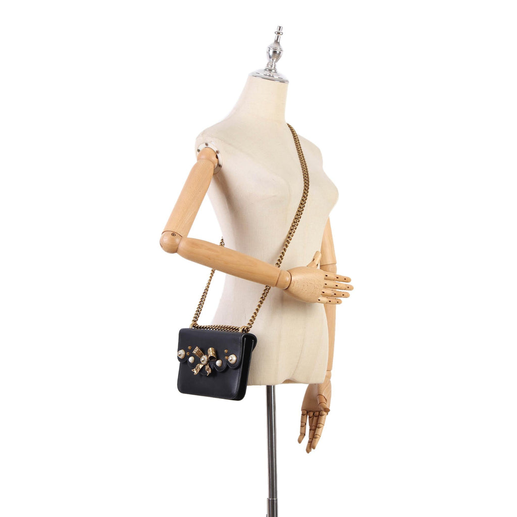 Gucci Peony Chain Leather Crossbody Bag (SHG-nU4ADo)