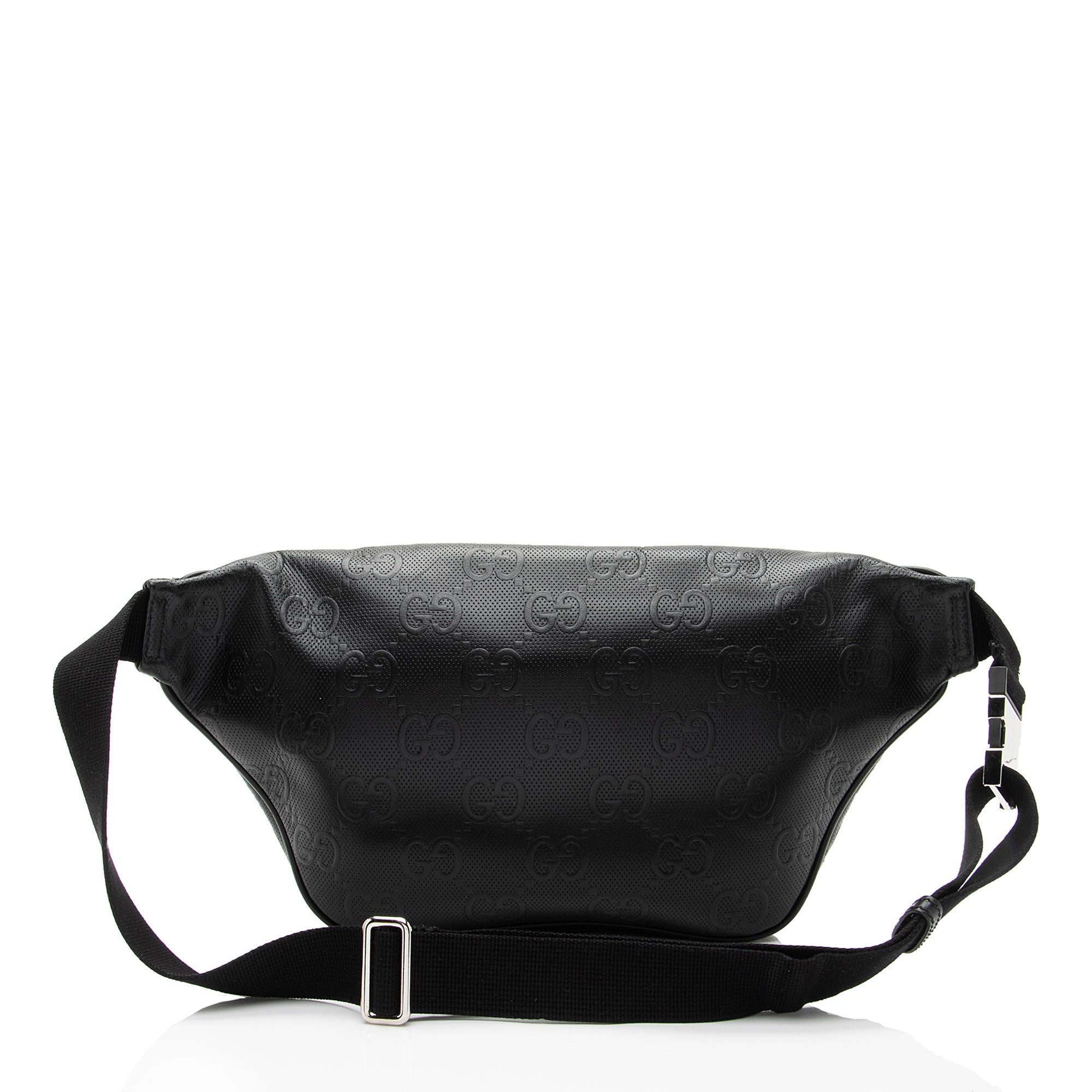 Gucci Perforated Embossed Leather GG Pocket Belt Bag (SHF-TJNqCI)