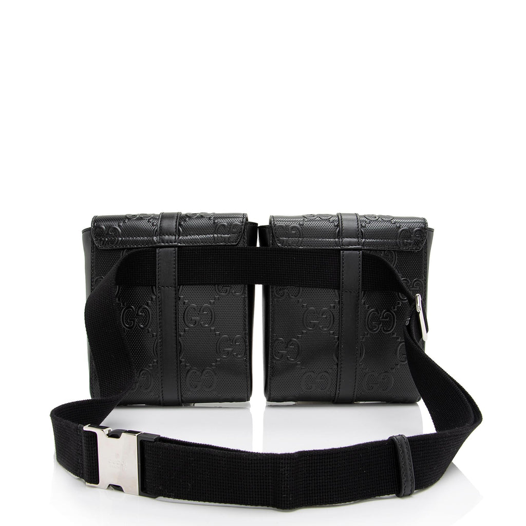 Gucci Perforated GG Double Belt Bag (SHF-ulhtMl)