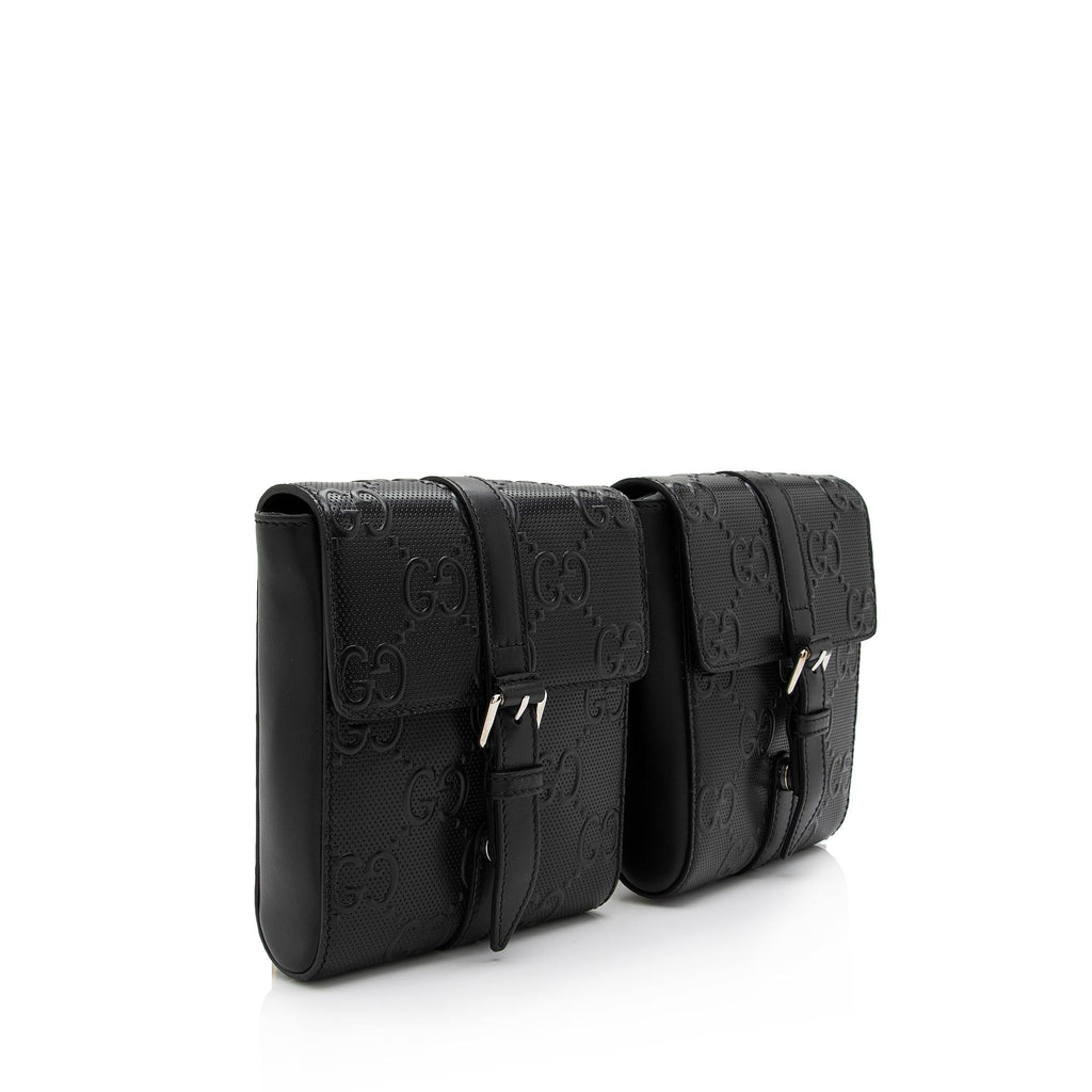 Gucci Perforated GG Double Belt Bag (SHF-ulhtMl)