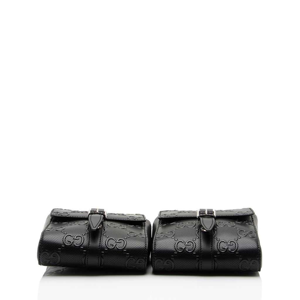Gucci Perforated GG Embossed Double Belt Bag (SHF-rNzGhH)