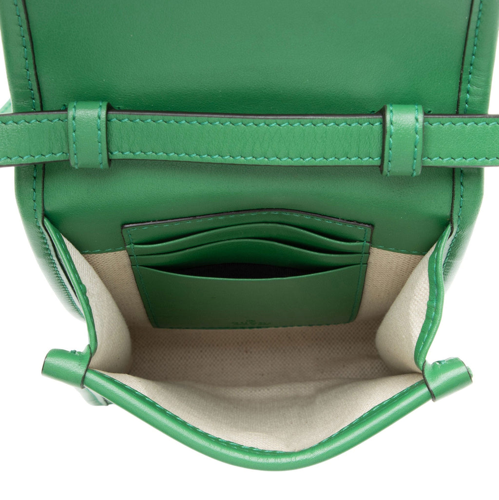 Gucci Perforated GG Embossed Leather Mini Flap Crossbody