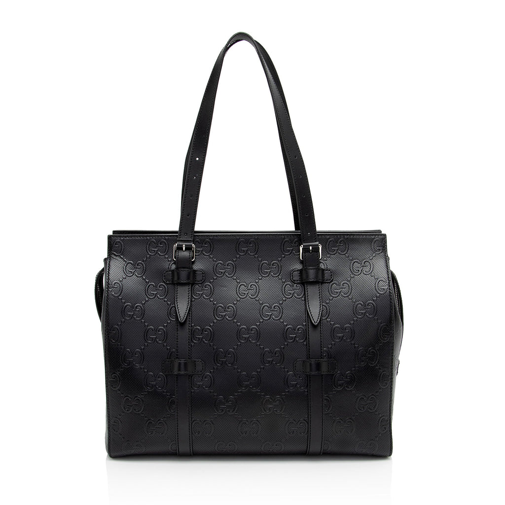 Gucci Perforated GG Embossed Zip Tote (SHF-Rjdpkd)