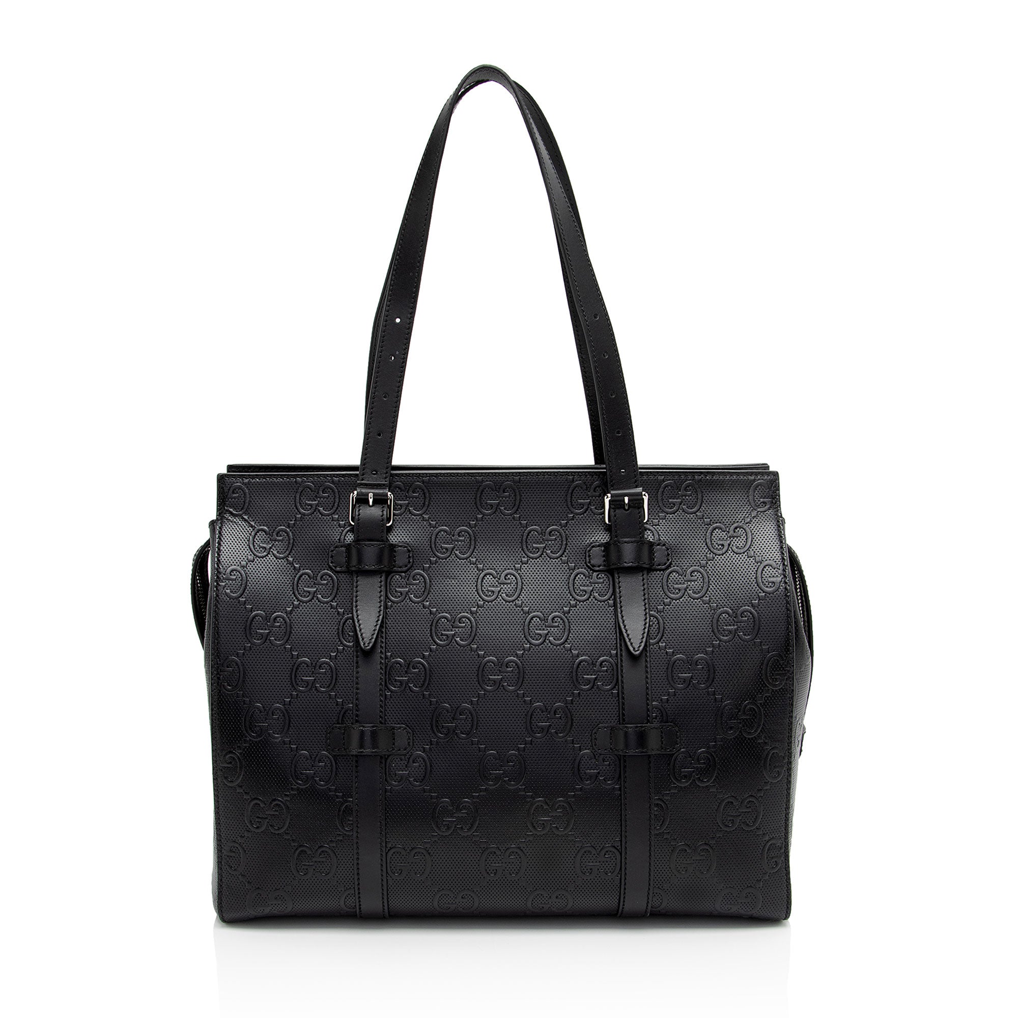 Gucci Perforated GG Embossed Zip Tote (SHF-Rjdpkd)